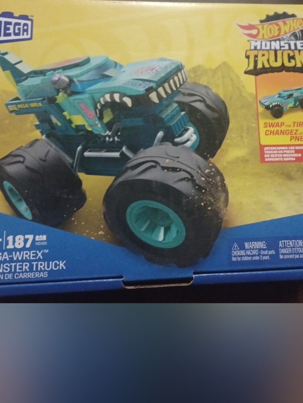 Hot Wheels Mega-Wrex Monster Truck Toy - Teal and Black